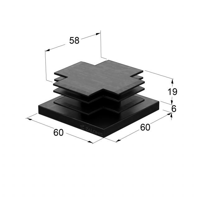 ΤΑΠΑ ΧΩΝΕΥΤΗ ΜΑΥΡΗ / 60x60