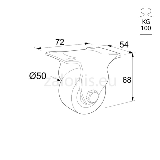 ΡΟΔΑ ΥΠΕΡΒΑΡΕΩΣ Φ.50 ΜΗ ΠΕΡΙΣΤΡΟΦΙΚΗ