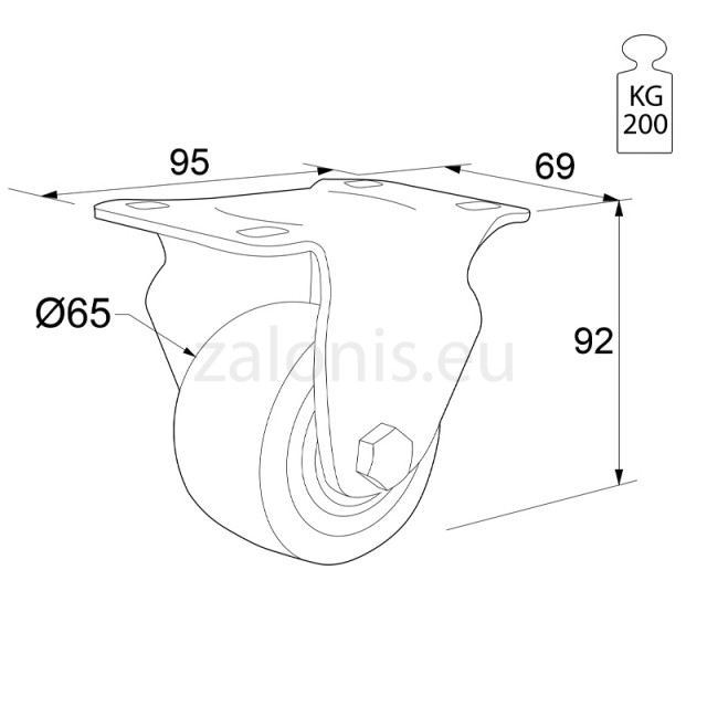 ΡΟΔΑ ΥΠΕΡΒΑΡΕΩΣ ΤΥΠΟΥ Φ.65 ΜΗ ΠΕΡΙΣΤΡΟΦΙΚΗ