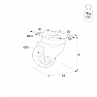 ΡΟΔΑ Φ.35/Y.54/90Kg ΠΛΑΚΑ 50x50 / ΠΟΡΤΟΚΑΛΙ