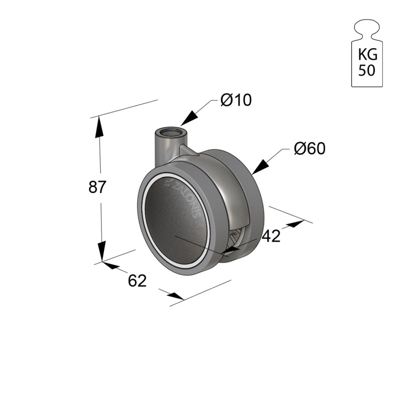 ΡΟΔΑ SR METAL Φ.60 Υ.87