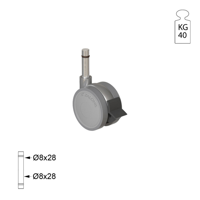 ΡΟΔΑ SR METAL Φ.40 Υ.55 / ΜΕ ΦΡΕΝΟ