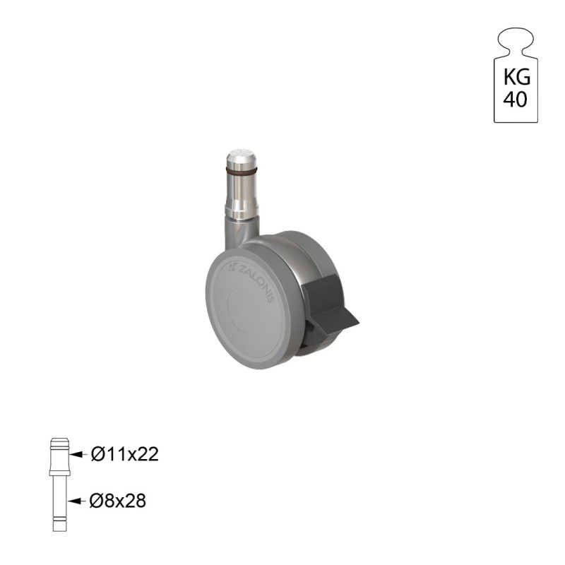 ΡΟΔΑ SR METAL Φ.40 Υ.55 / ΜΕ ΦΡΕΝΟ