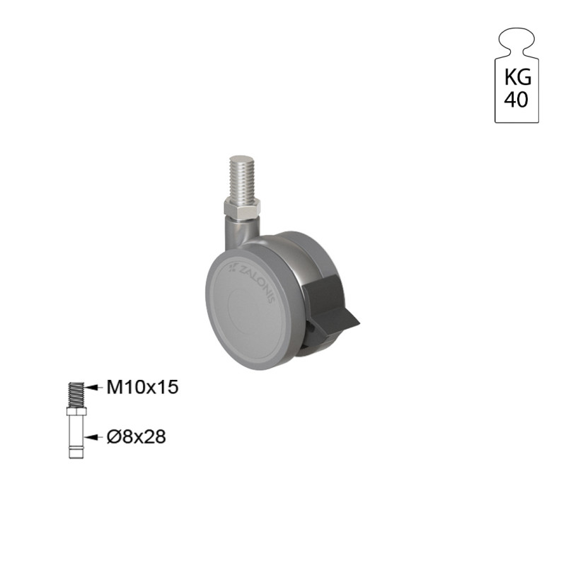 ΡΟΔΑ SR METAL Φ.40 Υ.55 / ΜΕ ΦΡΕΝΟ