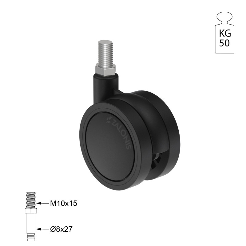 ΡΟΔΑ SR PLASTIC Φ.60 / ΜΑΥΡΟ