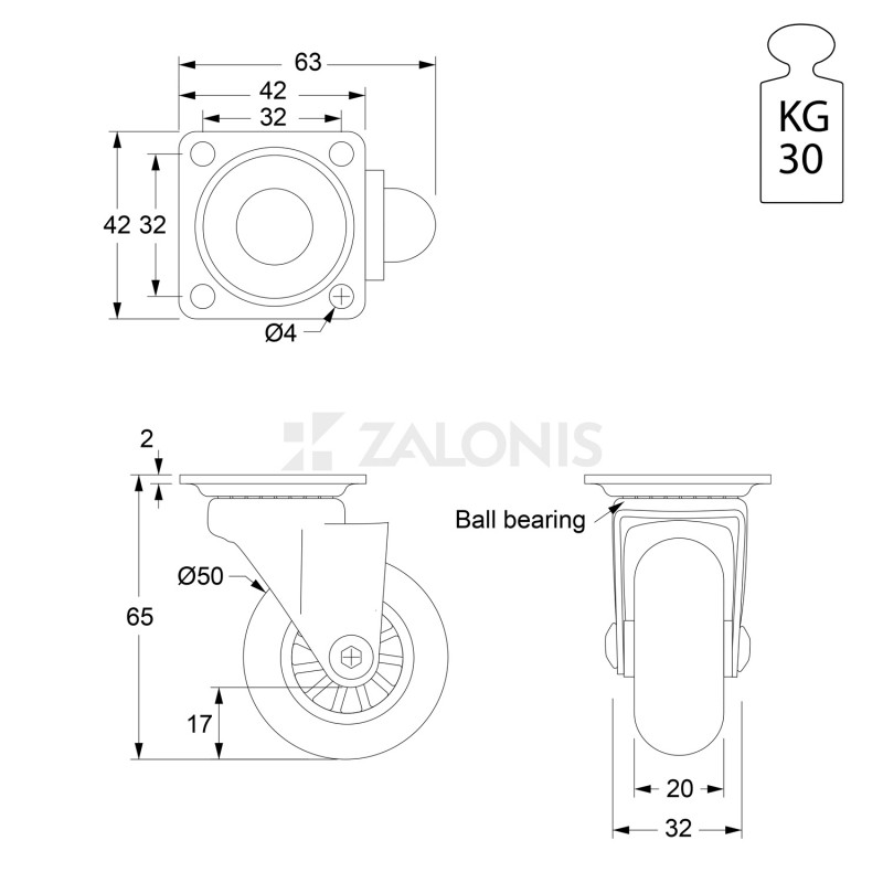 ΔΙΑΚΟΣΜΗΤΙΚΗ ΡΟΔΑ ΕΠΙΠΛΩΝ ΔΙΑΦΑΝΗ 305 Φ.50 / Υ.65 / 30KG