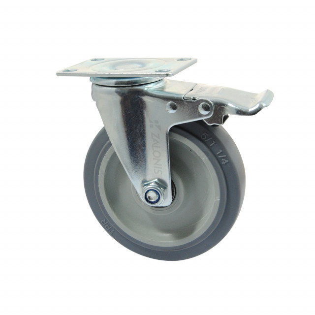 ΡΟΔΑ m.125 ΒΑΡΕΩΣ ΤΥΠΟΥ ΜΕ ΦΡΕΝΟ / Φ.125 / ΠΛΑΚΑ 63x92 / Υ.155 / 100Kg