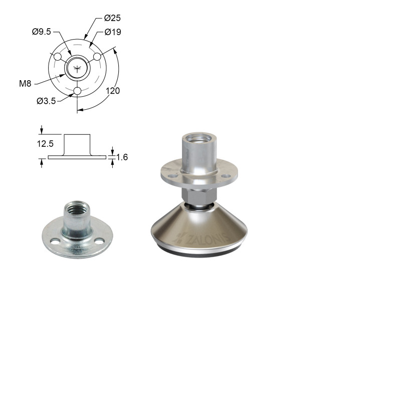 ΡΕΓΟΥΛΑΤΟΡΟΣ ΜΕΤΑΛΛΙΚΟΣ Μ8 / ΕΠΙΚΛΙΝΗΣ 