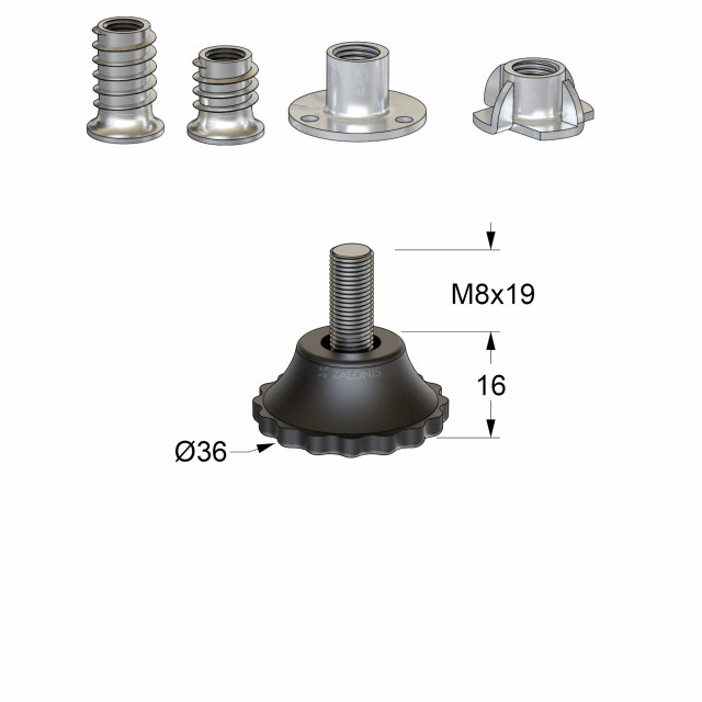 ΡΕΓΟΥΡΑΤΟΡΟΣ Μ8 Φ36 ΜΑΥΡΟ