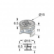 ΦΕΡΑΜΙ ΧΩΝΕΥΤΟ Φ.15x11mm (ΞΥΛΟ 13mm)