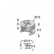 ΦΕΡΑΜΙ ΧΩΝΕΥΤΟ Φ.15x9.5mm (ΞΥΛΟ 12mm)