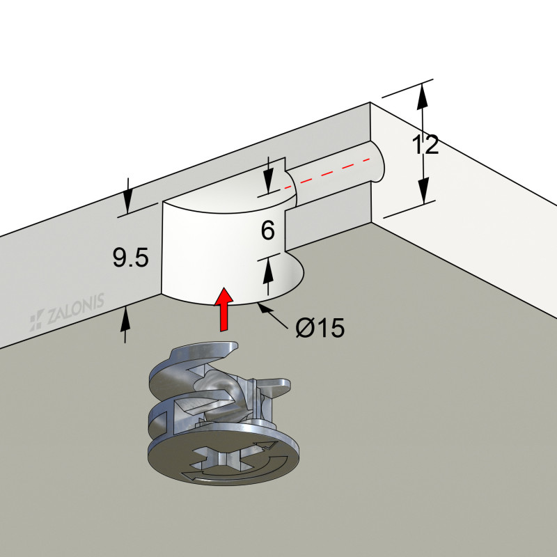 ΦΕΡΑΜΙ ΧΩΝΕΥΤΟ Φ.15x9.5mm (ΞΥΛΟ 12mm)