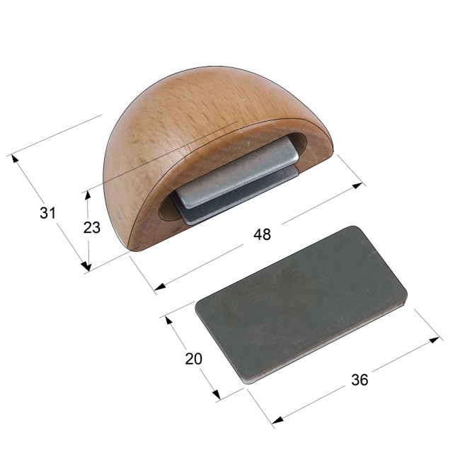 ΜΑΓΝΗΤΙΚΟ ΣΤΟΠ ΠΟΡΤΑΣ ΔΑΠΕΔΟΥ ΞΥΛΙΝΟ / ΟΞΥΑ