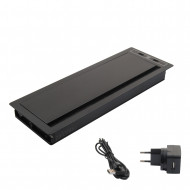 ΤΑΠΑ ΤΕΤΡΑΓΩΝΗ ΚΑΛΩΔΙΩΝ 29.8x11.6 / 2 ΘΥΡΕΣ USB / ΜΑΥΡΟ ΜΑΤ
