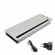 ΤΑΠΑ ΤΕΤΡΑΓΩΝΗ ΚΑΛΩΔΙΩΝ 29.8x11.6 / 2 ΘΥΡΕΣ USB / ΑΛΟΥΜΙΝΙΟ ΜΑΤ