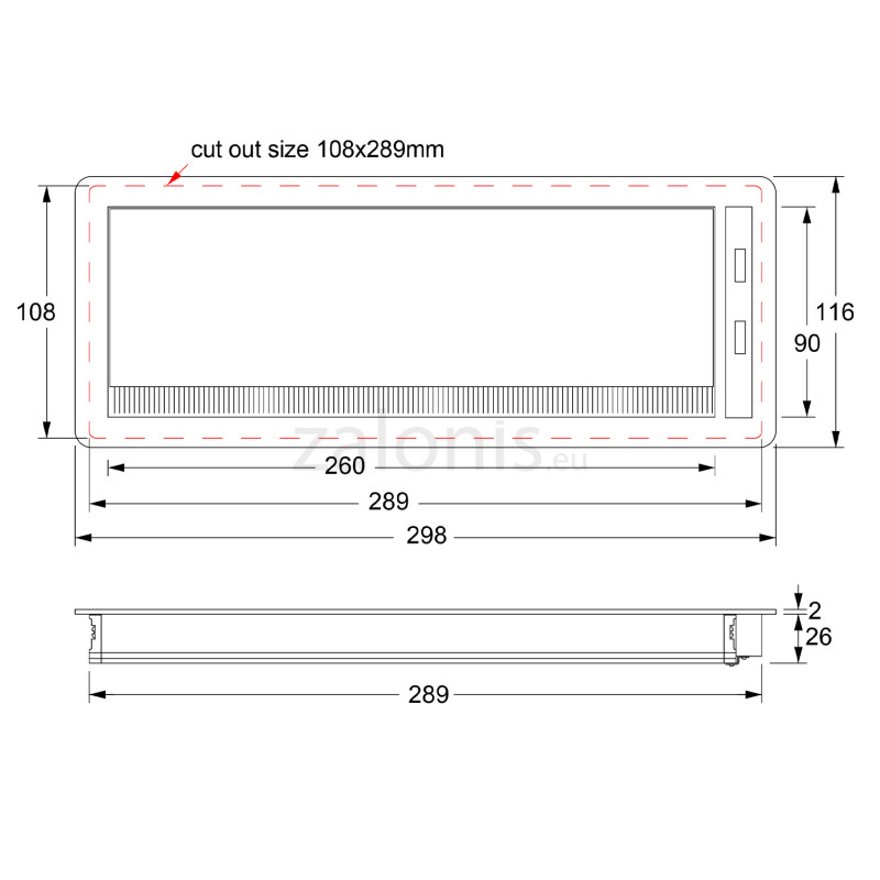 ΤΑΠΑ ΤΕΤΡΑΓΩΝΗ ΚΑΛΩΔΙΩΝ 29.8x11.6 / 2 ΘΥΡΕΣ USB / ΛΕΥΚΟ ΜΑΤ