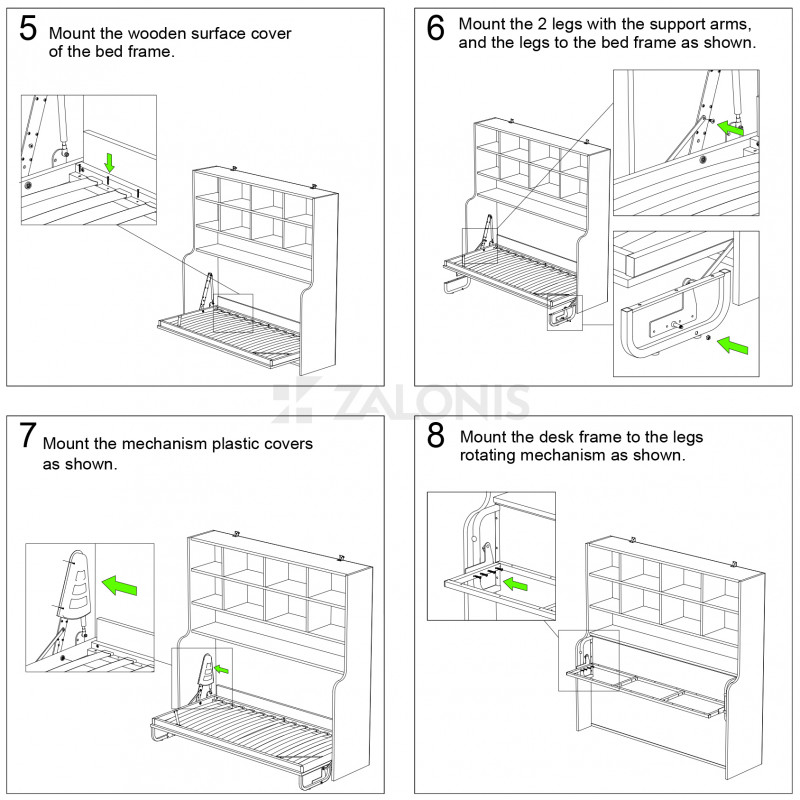 ΜΗΧΑΝΙΣΜΟΣ ΚΡΕΒΑΤΙ ΤΟΙΧΟΥ 90x190 - ΓΡΑΦΕΙΟ 40