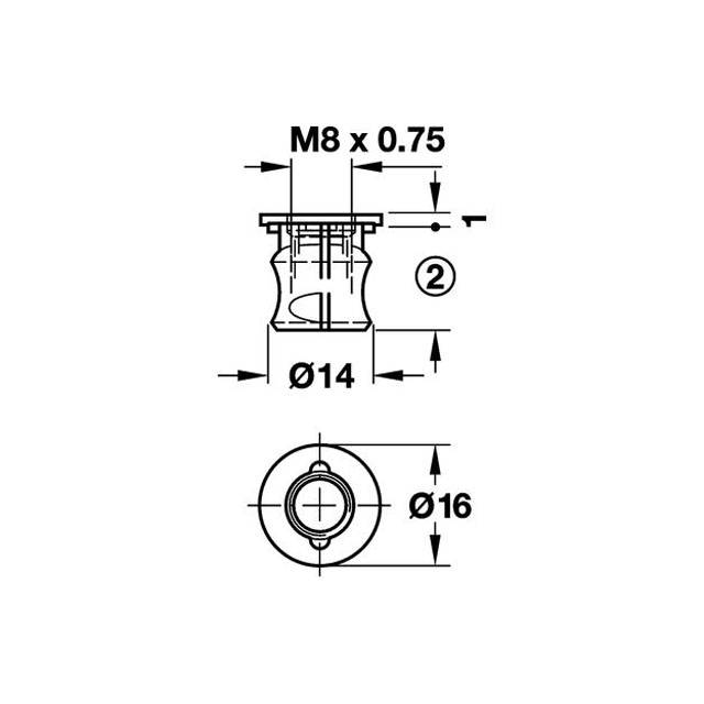 ΚΥΛΙΝΔΡΙΚΟ ΦΕΡΑΜΙ ΒΙΔΩΤΟ / M8 - 25mm
