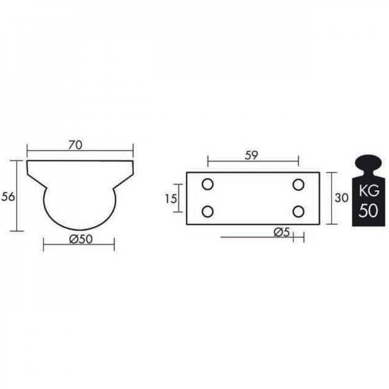 ΡΟΔΑ CVL Φ.50 ΜΕ ΓΟΜΑ