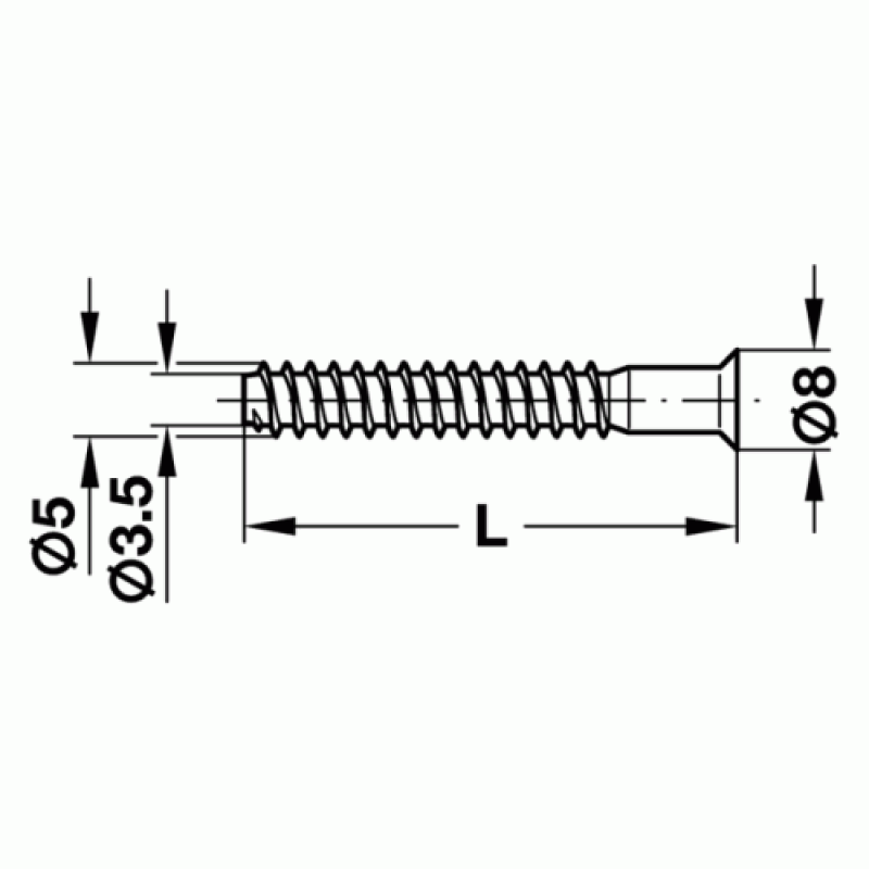 ΒΙΔΑ ΣΥΝΔΕΣΗΣ ΕΠΙΠΛΩΝ PZ2 5,0x38mm