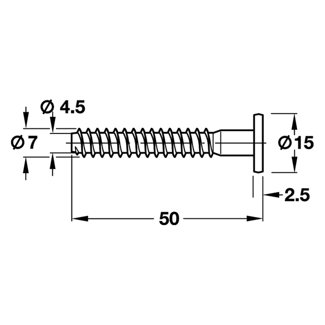 ΒΙΔΑ ΣΥΝΔΕΣΗΣ ΕΠΙΠΛΩΝ ΑΛΛΕΝ ΠΛ. ΚΕΦ. 7,0x50mm