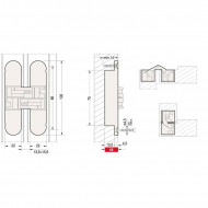 ΚΡΥΦΟΣ ΜΕΝΤΕΣΕΣ ΠΟΡΤΑΣ - ΧΤΕΝΙ 3D 100x22 / ΝΙΚΕΛ