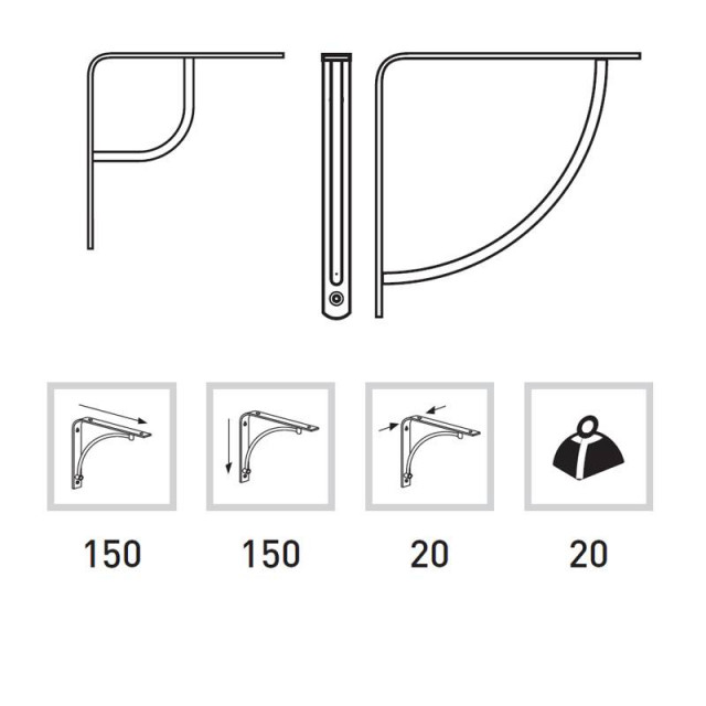 ΓΩΝΙΑ ΡΑΦΙΟΥ 1460 ΧΡΩΜΙΟ ΜΑΤ 150mm