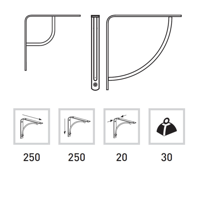 ΓΩΝΙΑ ΡΑΦΙΟΥ 1460 ΧΡΩΜΙΟ ΜΑΤ 250mm