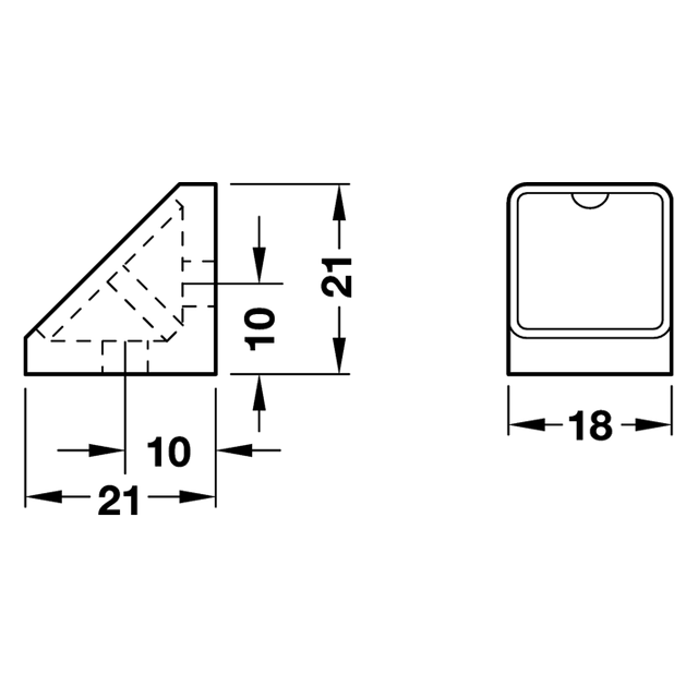 ΠΛΑΣTΙΚΗ ΓΩΝΙΑ ΣΥΝΔΕΣΗΣ 18mm ΚΑΦΕ ΣΚΟΥΡΟ