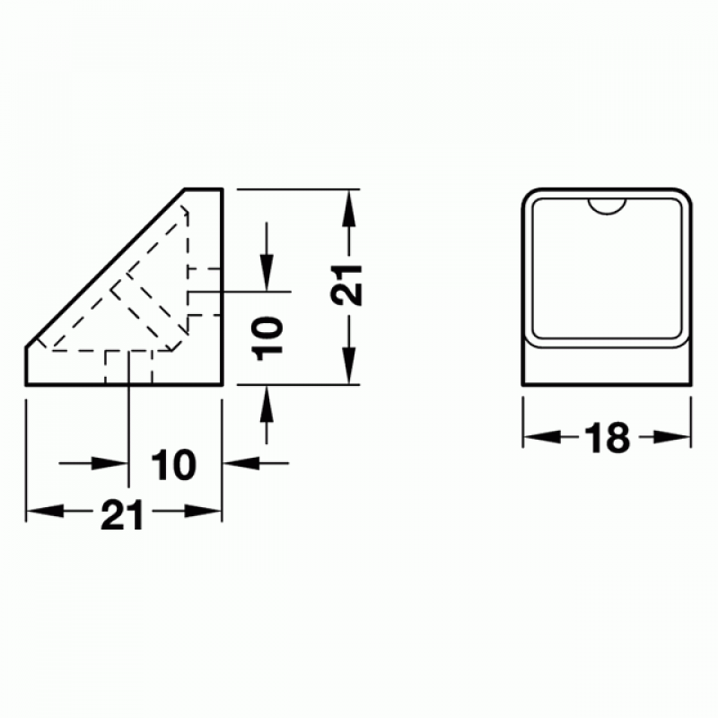 ΠΛΑΣΤΙΚΗ ΓΩΝΙΑ ΣΥΝΔΕΣΗΣ 18mm ΜΠΕΖ