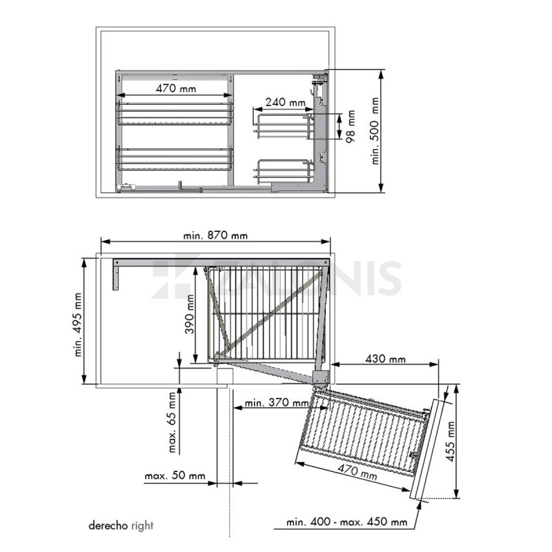 MAGIC CORNER M&C / 40-45 ΠΟΡΤΑ / ΜΕ ΦΡΕΝΟ / ΔΕΞΙ