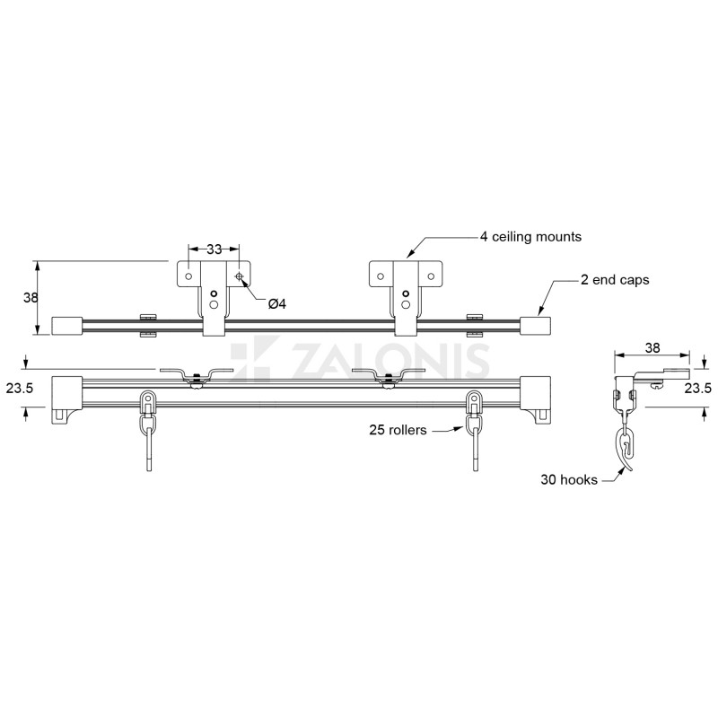 ΕΥΚΑΜΠΤΟΣ ΣΙΔΗΡΟΔΡΟΜΟΣ ΑΛΟΥΜΙΝΙΟΥ / ΛΕΥΚΟΣ