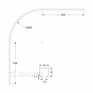 ΣΙΔΗΡΟΔΡΟΜΟΣ ΚΟΥΡΤΙΝΑΣ ΚΑΜΠΥΛΗ ΒΑΡΕΩΣ ΤΥΠΟΥ 90 R=485 / ΙΡΙΔΙΟ