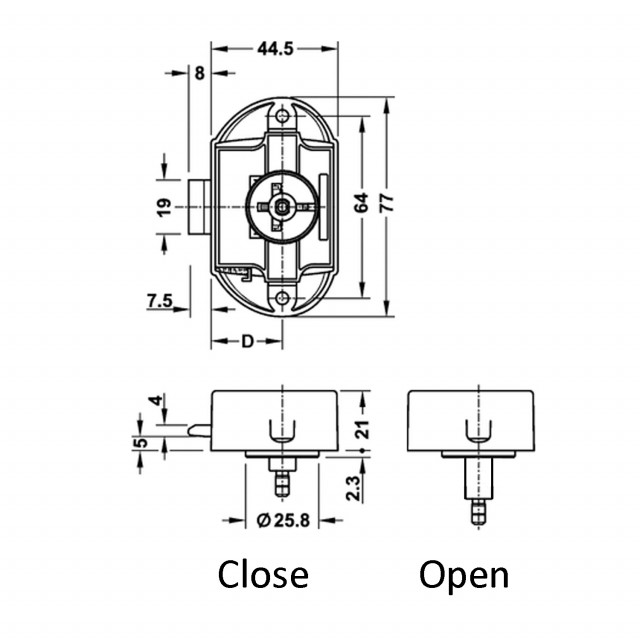 ΚΛΕΙΔΑΡΙΑ ΣΚΑΦΟΥΣ ΠΑΤΗΤΗ 25mm ΜΕΤΑΛΛΙΚΗ ΝΙΚΕΛ ΜΑΤ