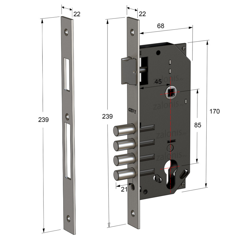 ΚΛΕΙΔΑΡΙΑ ΑΣΦΑΛΕΙΑΣ 4 ΠΥΡΩΝ GEVY / ΤΕΤ-ΤΕΤ / ΝΙΚΕΛ ΜΑΤ