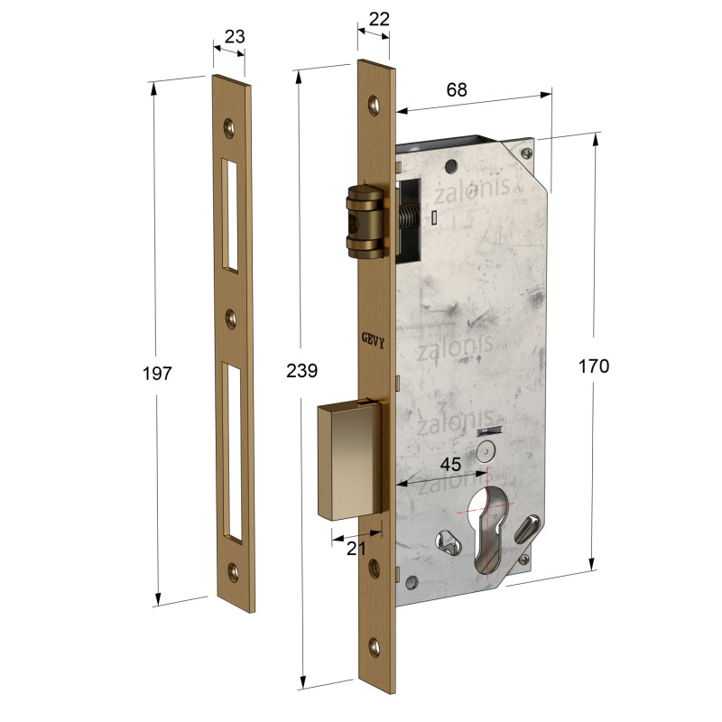 ΚΛΕΙΔΑΡΙΑ ΑΣΦΑΛΕΙΑΣ GEVY / ΒΑΡΕΛΑΚΙ / ΤΕΤ-ΤΕΤ / ΧΡΥΣΟ ΜΑΤ