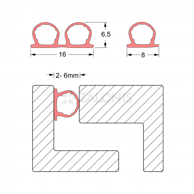 ΛΑΣΤΙΧΟ ΠΟΡΤΑΣ ΑΥΤΟΚΟΛΛΗΤΟ "Ο" / 2-6 mm / ΔΙΑΦΑΝΟ