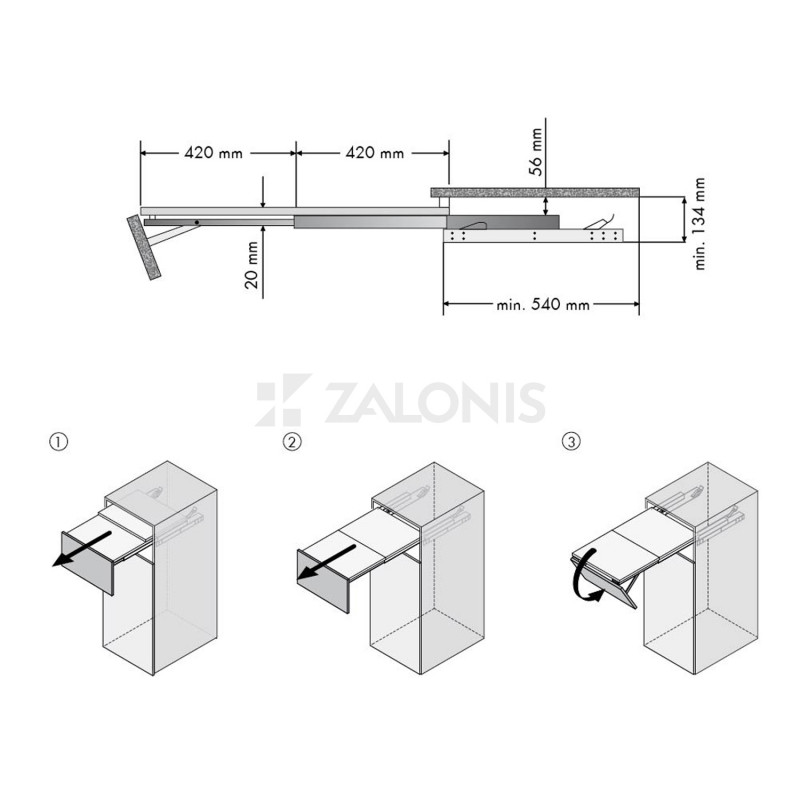 ΜΗΧΑΝΙΣΜΟΣ ΤΡΑΠΕΖΙΟΥ Β.54 / ΤΡΑΠ. 84  / 55 Kg