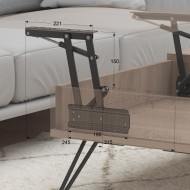 ΜΗΧΑΝΙΣΜΟΣ ΤΡΑΠΕΖΙΟΥ ΣΕΡΒΙΤΟΡΟΣ SOFT OPEN-CLOSE - Υ.150 / ΜΑΥΡΟ