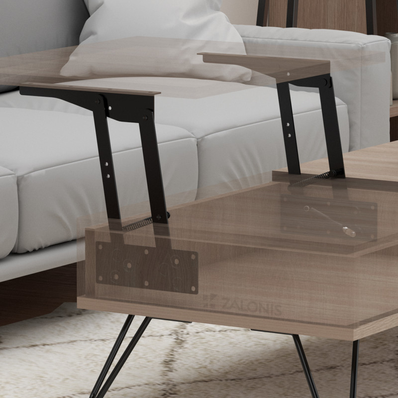 ΜΗΧΑΝΙΣΜΟΣ ΤΡΑΠΕΖΙΟΥ ΣΕΡΒΙΤΟΡΟΣ SOFT OPEN-CLOSE - Υ.250 / ΜΑΥΡΟ