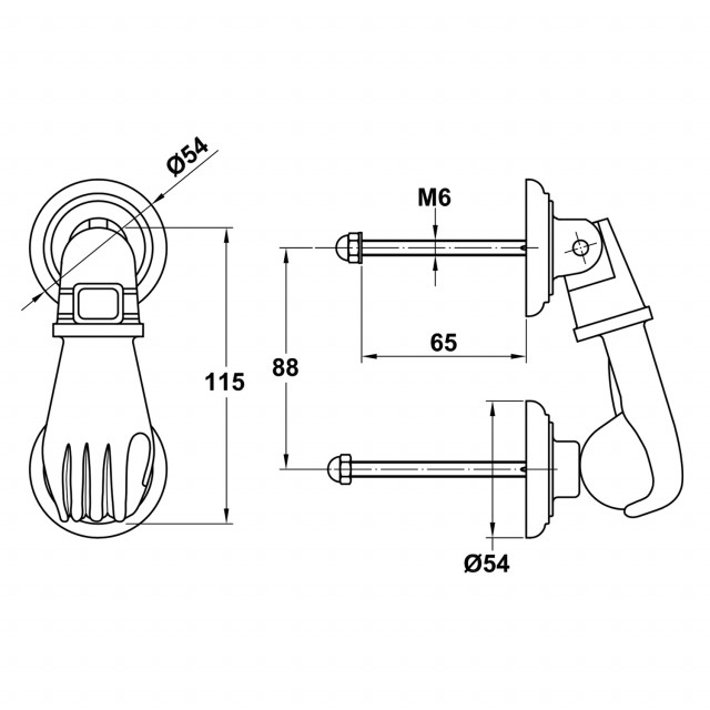 ΡΟΠΤΡΟ ΠΟΡΤΑΣ ΧΕΡΙ / ΜΑΥΡΟ ΜΑΤ