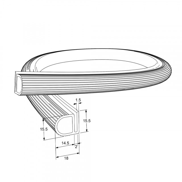ΛΑΣΤΙΧΟ 15.5x14.5mm / ΜΑΥΡΟ
