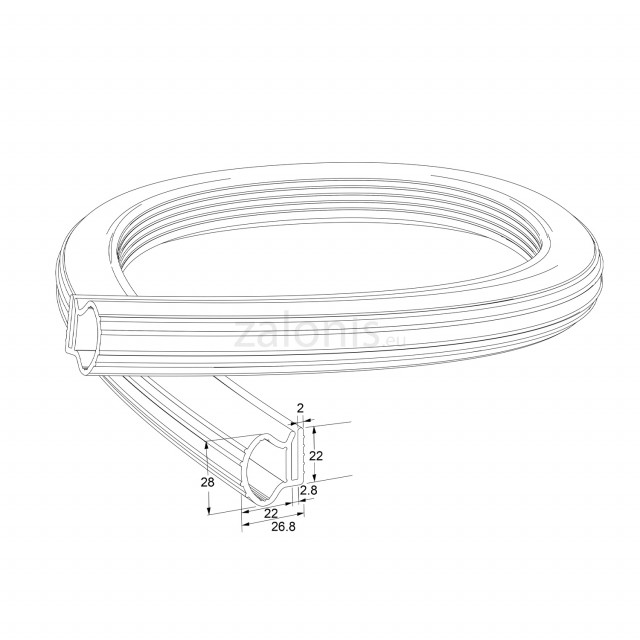 ΛΑΣΤΙΧΟ 22x28mm / ΜΑΥΡΟ