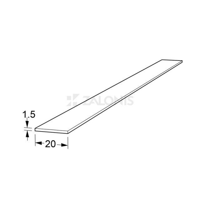 ΛΑΜΑ ΑΛΟΥΜΙΝΙΟΥ 20x1.5 ΑΝΟΔΙΩΜΕΝΗ