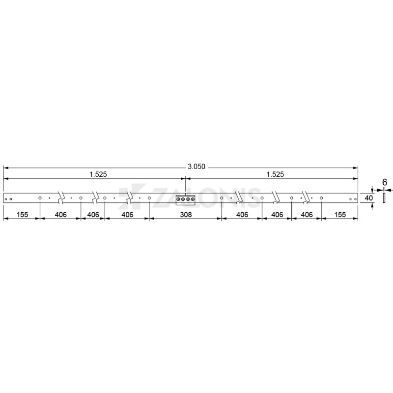 ΜΗΧΑΝΙΣΜΟΣ ΠΟΡΤΑΣ ΑΧΥΡΩΝΑ 200cm/300cm ΜΑΥΡΟ Φ.120