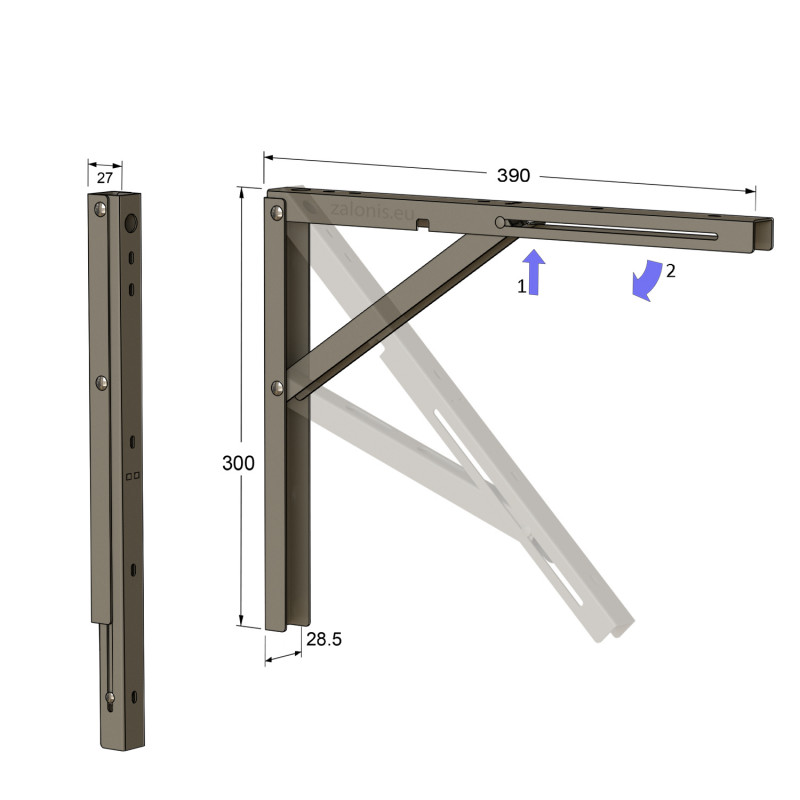 ΓΩΝΙΑ ΣΠΑΣΤΗ 40x30 100kg / ΓΚΡΙ ΜΕΤΑΛΛΙΚΟ