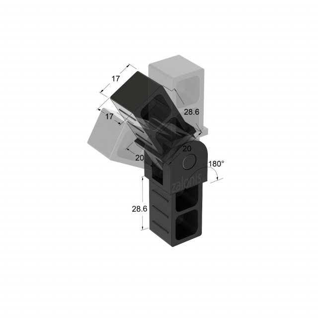 ΔΙΠΛΟΣ ΣΥΝΔΕΣΜΟΣ ΡΥΘΜΙΖΟΜΕΝΟΣ 20x20 / ΜΑΥΡΟ