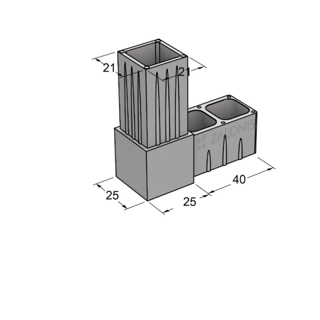 ΔΙΠΛΟΣ ΣΥΝΔΕΣΜΟΣ 25x25 / ΓΚΡΙ