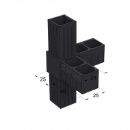 ΤΕΤΡΑΠΛΟΣ ΣΥΝΔΕΣΜΟΣ ΤΥΠΟΥ L 25x25 / ΜΑΥΡΟ