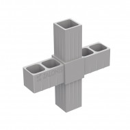 ΤΕΤΡΑΠΛΟΣ ΣΥΝΔΕΣΜΟΣ ΣΤΑΥΡΟΣ 25x25 / ΓΚΡΙ